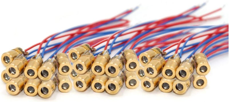 hiBCTR 50 Packs Laser Diodes, Mini Red Laser Diodes Lasers, 5V, 650nm, 5mW, Red Dot Laser Heads with Leads, Outer Diameter of The Head 6mm - Image 3